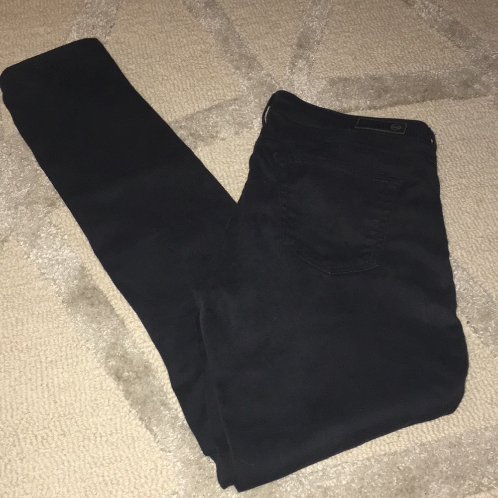 AG Stilt Black Sateen Cigarette Leg Size 27